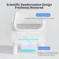 Boîte à litière pour chat intelligente à commande par application, 80L, PP, écologique, facile à nettoyer, grande capacité, entièrement automatique, autonettoyante, nouveau design