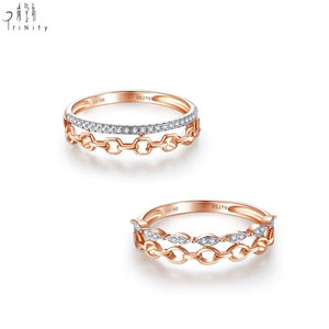 High Quality Wholesale Stackable <b>Ring</b> Fine Jewelry Manufacturer Export Jewelry 18K Solid Rose Gold Real Natural Diamonds <b>Ring</b> - Product Image 3