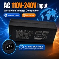OEM ODM CE ROHS FCC Aprobación POE Adaptador 24V 48V 24W 100Mbps Inyector POE para UBNT Wireless AP