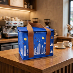 Bolsa Térmica Aislante de Aluminio y Tela No Tejida con Logotipo Personalizado de Fábrica para Compras, Picnics, Botellas de Vino - Product Image 1
