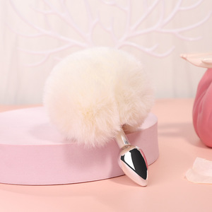 Mini tapón anal Rainy Night con cola de zorro de peluche rosa, juguete de estimulación anal para juegos de rol para adultos. - Product Image 3