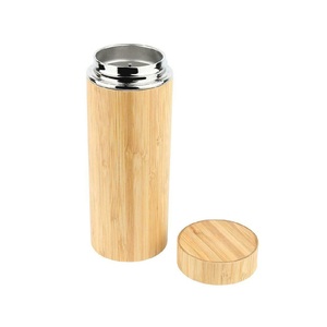 CHL logotipo personalizado aislado de acero inoxidable vaso reutilizable de madera Natural de bambú botellas de agua con tapa - Product Image 5