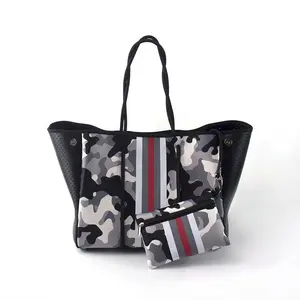 2020 Hot selling perforated neoprene bag beach bag  tote handbag bags for women