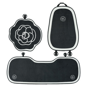 Coussins de siège de voiture Camellia, ensemble complet, en peluche, hiver, décoratifs pour l'avant - Product Image 5