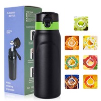 Bouteille d'eau aromatisée en acier inoxydable de 750 ml, personnalisable, avec parfum, bouteille d'eau aromatisée personnalisable, bouteille d'eau avec capsule aromatique pour boire