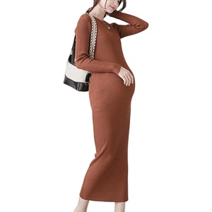 Chine Fabricants de tricots Service OEM Femmes Tricot Stretch Slim Tunique Pull personnalisé Robe de maternité pour maman enceinte - Product Image 1
