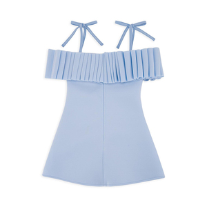 <span class=keywords><strong>Robe</strong></span> tricotée en gros pour filles, jupes, vêtements <span class=keywords><strong>d</strong></span>'<span class=keywords><strong>été</strong></span> pour bébés, robes pour petites filles, robes pour enfants, <span class=keywords><strong>robe</strong></span> bleue avec volants et poches - Product Image 4