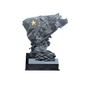Escultura Conmemorativa de Fibra de Vidrio, Forma Irregular, Resistente a la Intemperie, Decoración de Jardín para Exteriores, Estilo Tradicional - Product Image 5