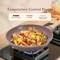 Ensemble de casseroles et poêles en céramique marron antiadhésives en granit, robustes, en aluminium moulé, sans PFAS, écologiques, pour la maison, OEM