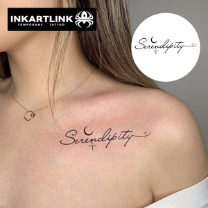 สติกเกอร์สักลาย INKARTLINK สำหรับติดผิวกาย ลายคำคมรูปพระจันทร์ กันน้ำ เป็นมิตรกับสิ่งแวดล้อม ติดทนนาน 15 วัน จำหน่ายแบบขายส่ง - Product Image 1