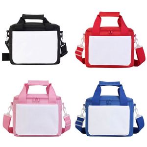 Bolsa Térmica Cuadrada Grande Personalizada al por Mayor, de Lona Aislante, para Impresión por Transferencia de Calor, con Correa Cruzada y Asa de Mano - Product Image 6