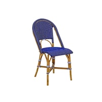 Chaise de bistrot empilable en rotin tressé style Parisien pour patio et jardin