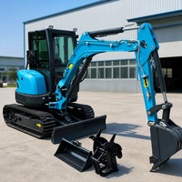 Mini-excavatrice compacte 3,5 tonnes avec moteur, livraison gratuite, pour travaux agricoles, serres, certification CE