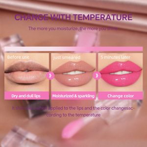 Gloss à lèvres liquide pailleté changeant de couleur, hydratant, avec logo personnalisé, imperméable, longue tenue, effet repulpant, vente en gros - Product Image 2