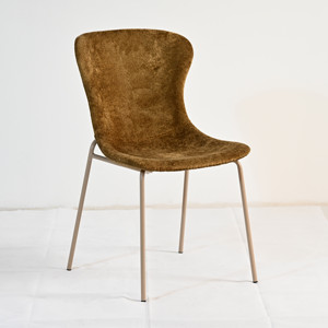 Chaises ergonomiques en velours à pieds métalliques, style scandinave moderne et minimaliste, vente en gros directe d'usine, pour cuisine, restaurant, table à manger - Product Image 1