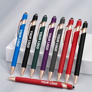 Bulk Soft Rubber Rose <b>Gold</b> Part Metal Stylus Touch Ball <b>Pen</b> With Laser Engraved Brand Logo for Office Custom Engraved Metal <b>Pens</b> - Product Image 1