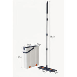 Mopa Plana con Cubeta Doble para Separar Agua Sucia y Limpia, Mopa y Cubeta para Limpieza del Hogar y Pisos - Product Image 4