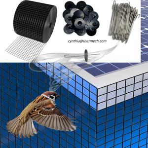 6 pollici * 100ft 1.5mm di alta qualità pannello solare maglia con 70 clip in alluminio per il controllo piccione Anti uccello guardia Kit produttore - Product Image 6