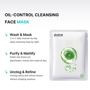 Oil Control Cleansing <b>Face</b> Mask Sheet Kaolin Clay Blackhead Remover Mattifying for Oily Skin Women - Product Image 1