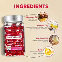 Haosen OEM/ODM Soins capillaires naturels réparateurs, capsules de vitamines pour cheveux, marque privée, complément alimentaire pour la croissance des cheveux pour adultes, halal