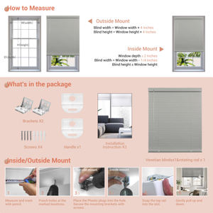 1 بوصة خشب صناعي ألومنيوم شرائح على شكل حرف L ستائر صغيرة لاسلكية للنوافذ الداخلية حماية الخصوصية ستائر فينيسية - Product Image 6