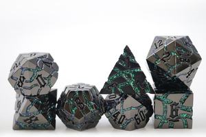 Juego de Dados Personalizados Poliedricos para Dnd RPG de 16 mm con Rayas de Mica Agrietada - Product Image 2