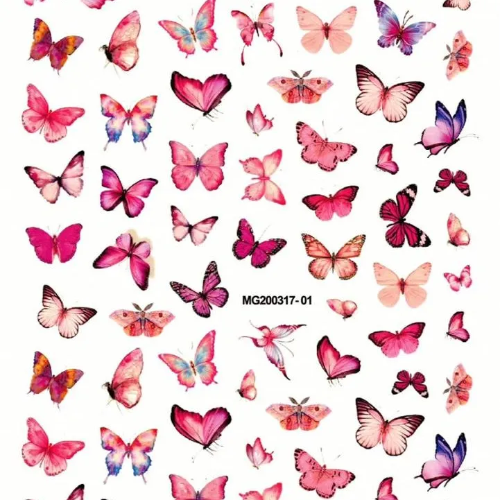 20 designs Manicure Japanese Colorful Butterfly Adhesive Nail Art Sticker