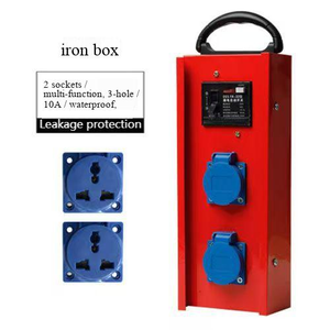 2 Gang Weatherproof Metal <b>Socket</b> Box 3 Pin 10A IP65 with Leakage Protection , Portable <b>socket</b> box - Product Image 2