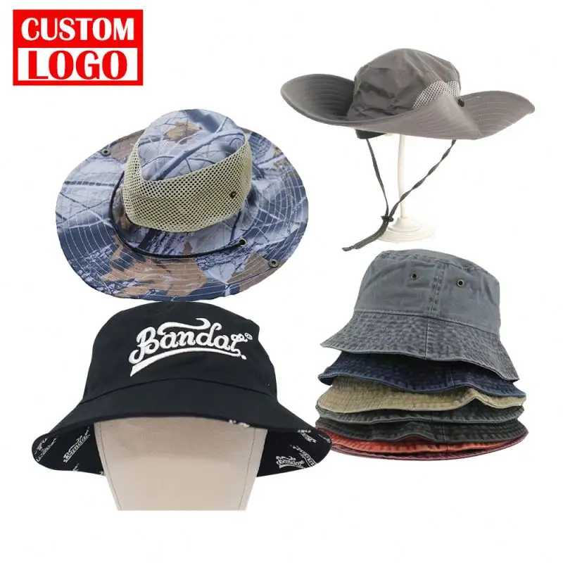 סובלימציה מודפס לקידום מכירות מותאם אישית שוליים כובע דיג הסוואה חיצוני בוני כובע דלי דייג כובע כובע הסוואה