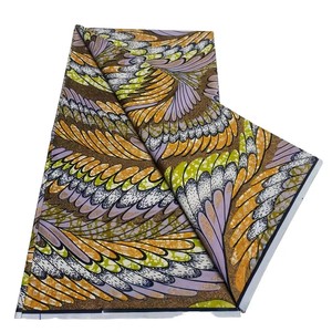 Superbe Tissu Organza Bio Tissé à Motif Batik sur 6 Yards, <span class=keywords><strong>Pagne</strong></span> Hollandais Scintillant pour Vêtements et Sacs - Product Image 3