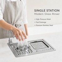 Lave-tasses multi-angles haute pression en acier inoxydable 304, rinçoir à verres pour évier de cuisine, nettoyeur de bouteilles automatique réutilisable