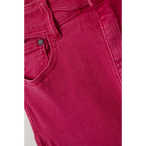Pantalones rectos con dobladillo recortado en magenta - Product Image 5