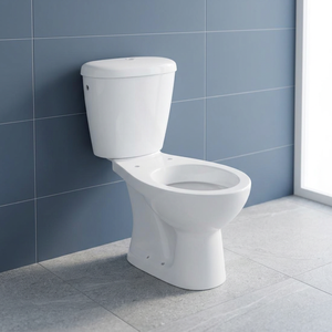 WC mural moderne en céramique deux pièces, couleur ivoire, avec chasse double, siphon en S et réservoir encastré pour salle de bain - Product Image 3