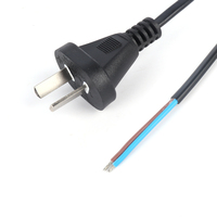 Cordon d'alimentation IRAM 2063 10A 250V, norme argentine, fiche 2 broches avec câble H03VVH2-F 2x0.5mm² 2x0.75mm²
