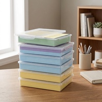 Boîtes de rangement multifonctionnelles en plastique Lifewit, lot de 6, transparentes, avec couvercles à fermeture, pour le bureau, la salle de classe, le rangement de documents, style moderne et rectangulaire
