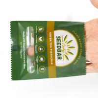 Sachet personnalisé brillant transparent avec fenêtre transparente pour l'emballage de barres énergétiques