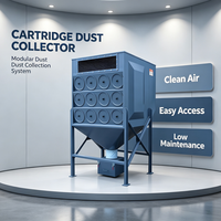 Machine de filtration à cartouches horizontales à jet pulsé avec accès latéral pour le nettoyage des poussières de meulage et d'usinage des métaux