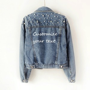 Chaquetas de Mezclilla con Cuentas para Mujer, Estilo Novia, Manga Larga, Primavera y Otoño, Oferta 2022 - Product Image 2