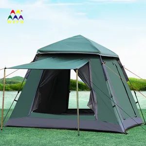 WZFQ大型家庭野营帐篷6人户外沙滩自动野营帐篷带帐篷野营