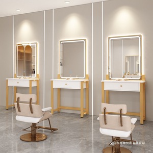 Sevilla Led <b>Mirror</b> Cabinet With Light Touch Switch <b>Rectangular</b> Wooden Modern Design For Commercial Salon Use - Product Image 1