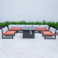 Ensemble de meubles modernes en aluminium pour patio, table de foyer avec jardin pour manger, pour hôtels, parcs, cours, entrepôts