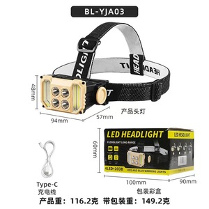 Lampe frontale LED rechargeable 20W COB avec capteur, lampe de pêche USB à lumière rouge pour utilisation nocturne - Product Image 4