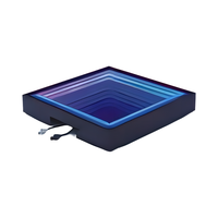 HUALI 50CM Filaire DMX Illuminé Néon Miroir Infini LED Piste de Danse IP65 E27 Base pour Scène Fête KTV Mur Lumière de Fond