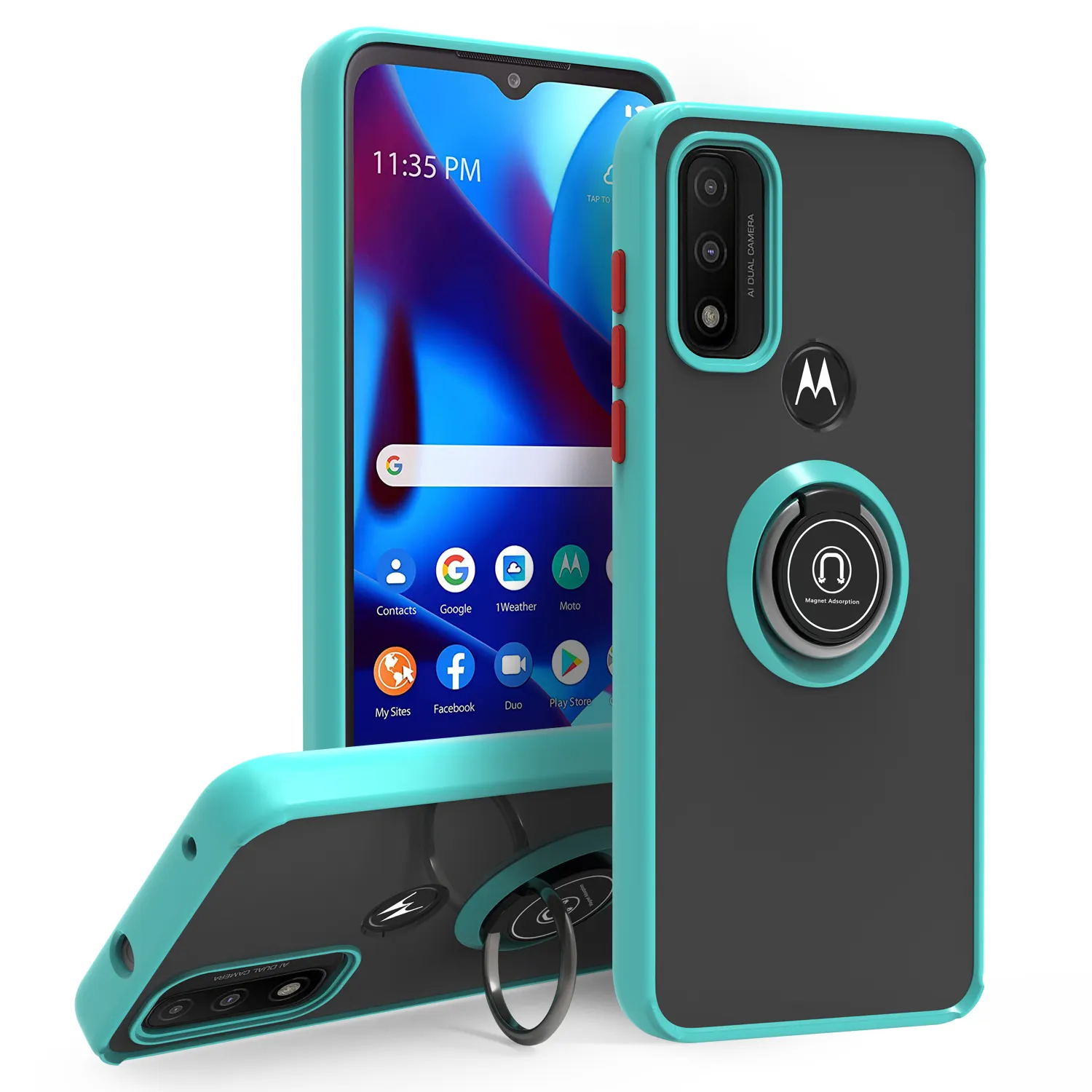 Anti Shock Ring Holder Kickstand Mobile Phone Case for Motorola G62 G52 E32S Anti Shock Covers