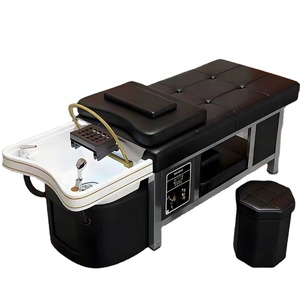 Lit de lavage capillaire en acier inoxydable avec bassin en céramique pour massage thaïlandais et thérapie capillaire, exclusif pour salons de beauté, salons de coiffure et barbiers - Product Image 2