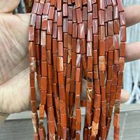Perles rectangulaires en agate naturelle grain de bois rouge 2x4mm Xulin en gros pour la fabrication de colliers, bracelets et bijoux DIY