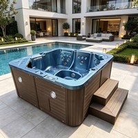 Fournisseur Yacuzzier Foshan – Bain à remous extérieur en acrylique bleu océan pour 5 villas, spa public, Water World Play Pot Eddy Wason Soaking