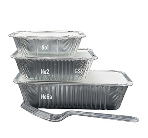 Logotipo personalizado gran oferta n. ° 2 bandejas de papel de estaño para llevar alimentos contenedor de papel de aluminio para llevar bandejas de papel de aluminio/sartenes/cajas con tapas - Product Image 5
