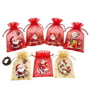 Wholesale Recyclable Organza European Bag Rope Gift Bag <b>Christmas</b> Tree Theme Customizable <b>Christmas</b> Decoration From <b>China</b> - Product Image 1