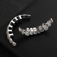 Fucheng Jewelry Hop Grillz Bijoux de décoration dentaire plaqué or et argent, sertissage clos, épaisseur 0,1 mm, Y0160, tendance unisexe pour les fêtes